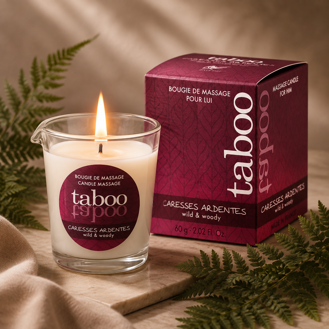 Premium Massage Candle Caresses Ardentes Fern Fragrance