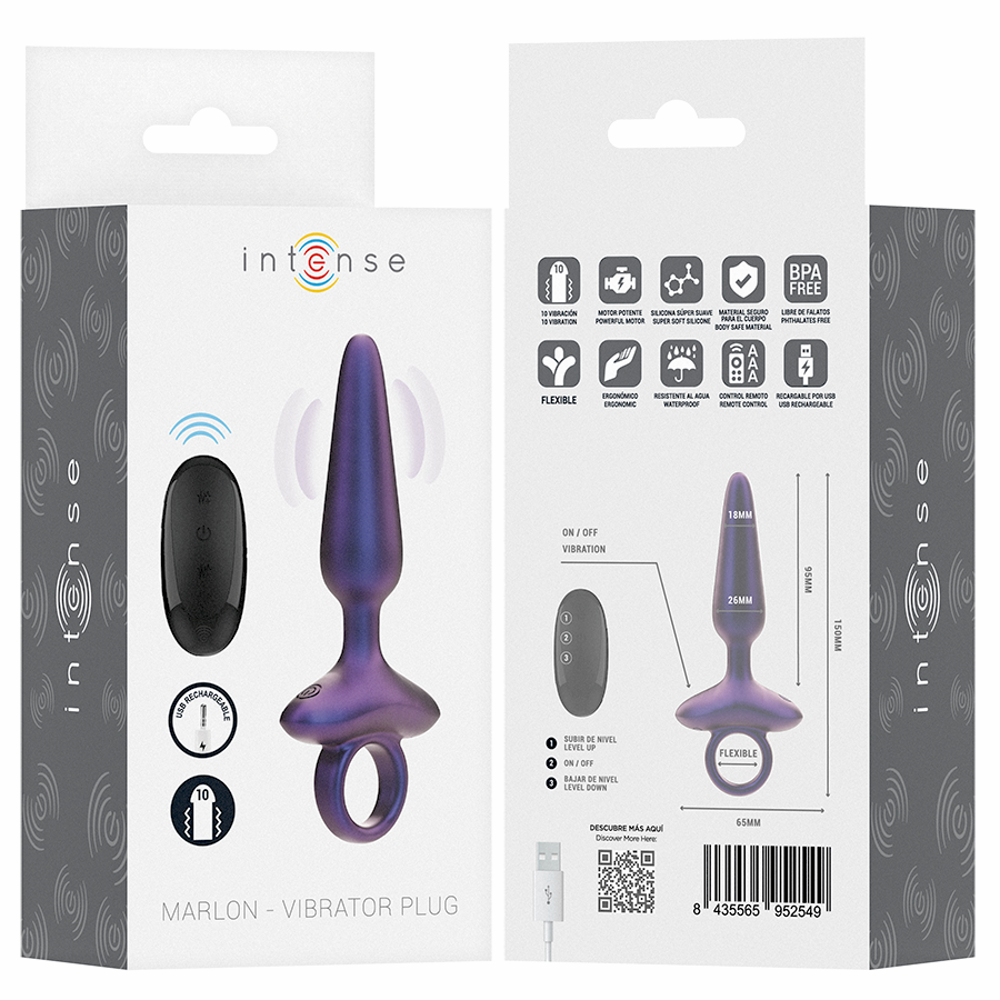 INTENSE MARLON - Vibrating Pleasure Plug with Remote Control – Model 4