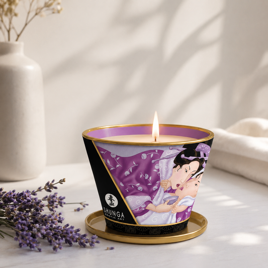 Lumânare premium pentru masaj cu aromă de lavandă