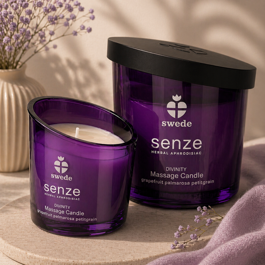 Swede Senze Divinity - lumânare de masaj cu note de grapefruit, palmarosa și petitgrain