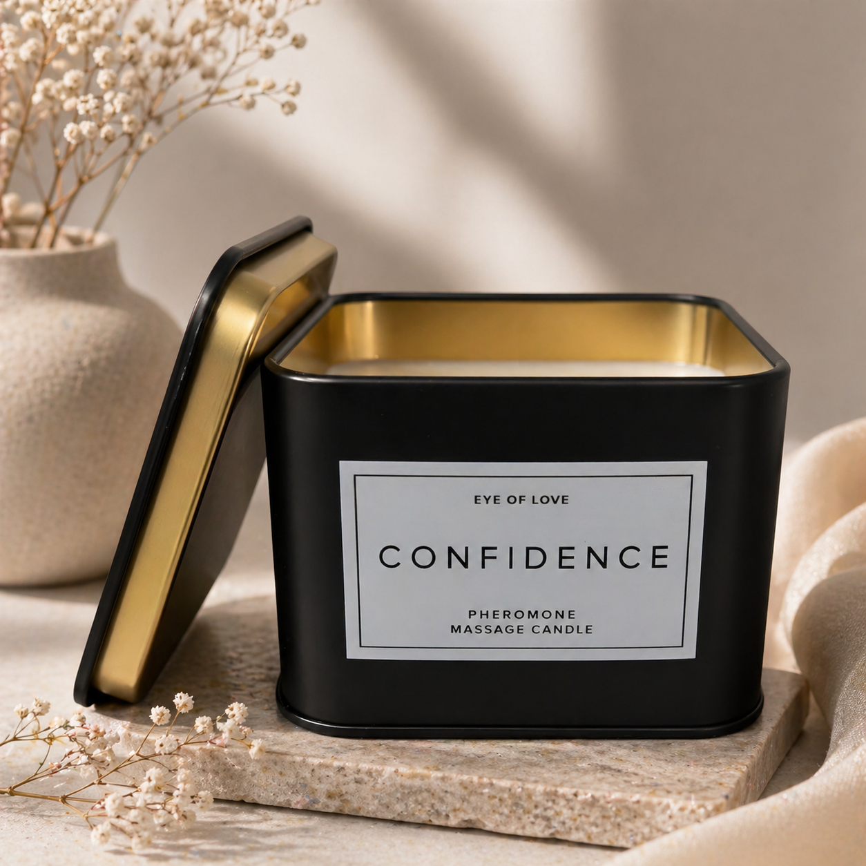 Eye of Love – lumânare de masaj relaxantă pentru el, „Confidence”