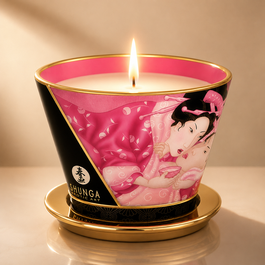 Shunga Mini Caress - lumânare premium pentru masaj, trandafiri afrodisiaci