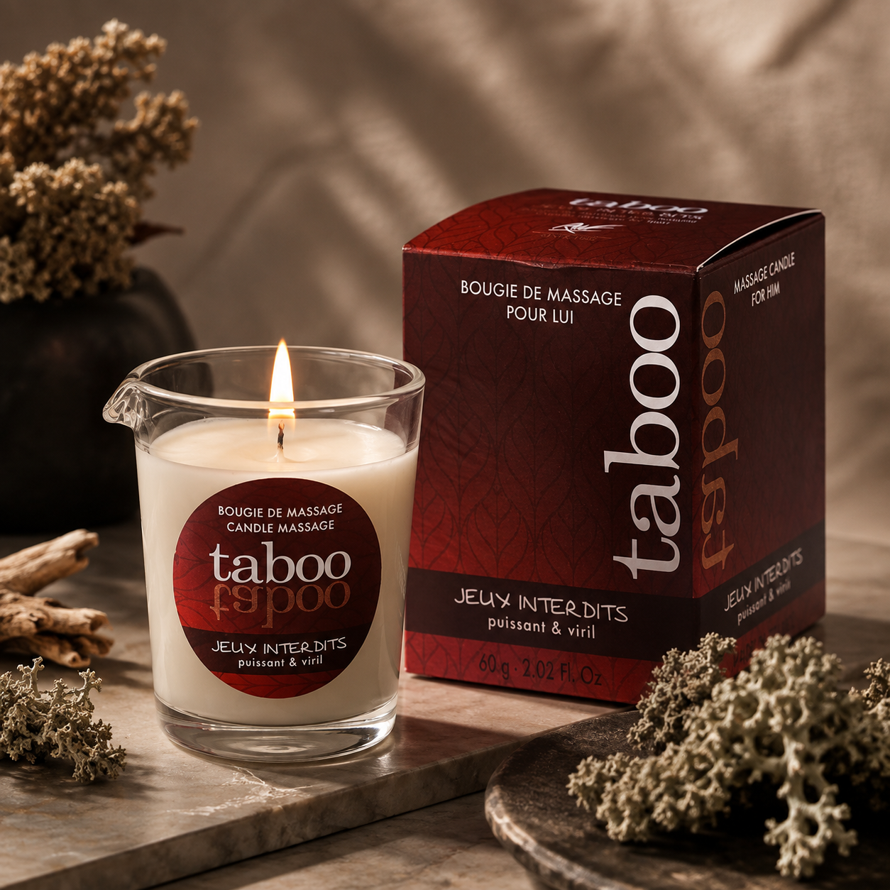 Premium Massage Candle Jeux Interdits Wild Lichen Fragrance