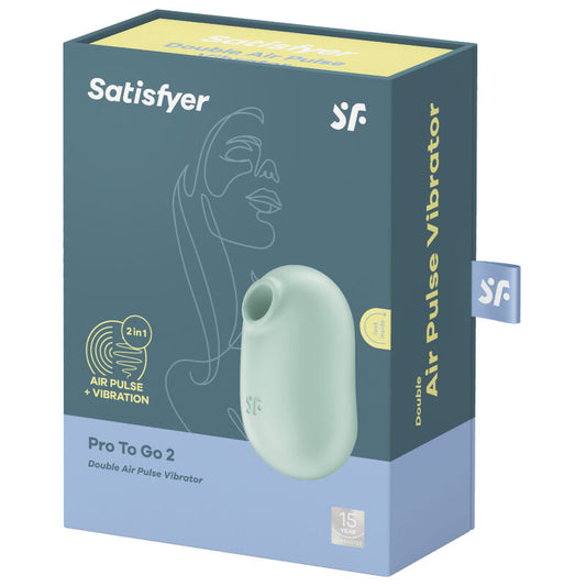 Satisfyer Pro To Go 2 - tehnologie Air Pulse și plăcere rafinată, Verde