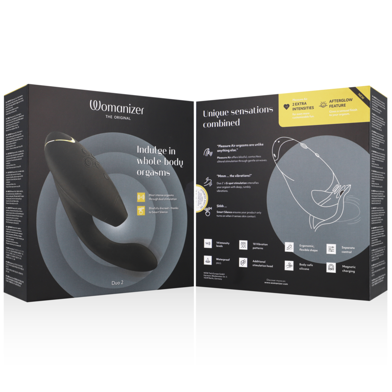 Womanizer Duo 2 - tehnologie Pleasure Air și stimulare duală pentru o experiență intensă
