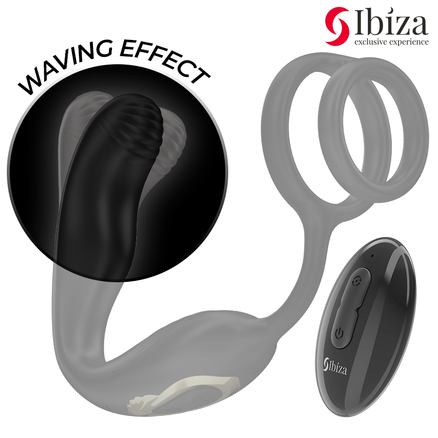 IBIZA – WIGGLE Remote-Controlled Rotating Anal Plug with Perineal Vibration & Support Rings