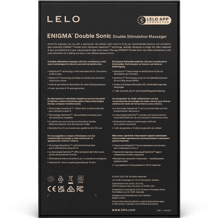 LELO Enigma - tehnologie de ultimă generație pentru experiență intensă și exclusivă