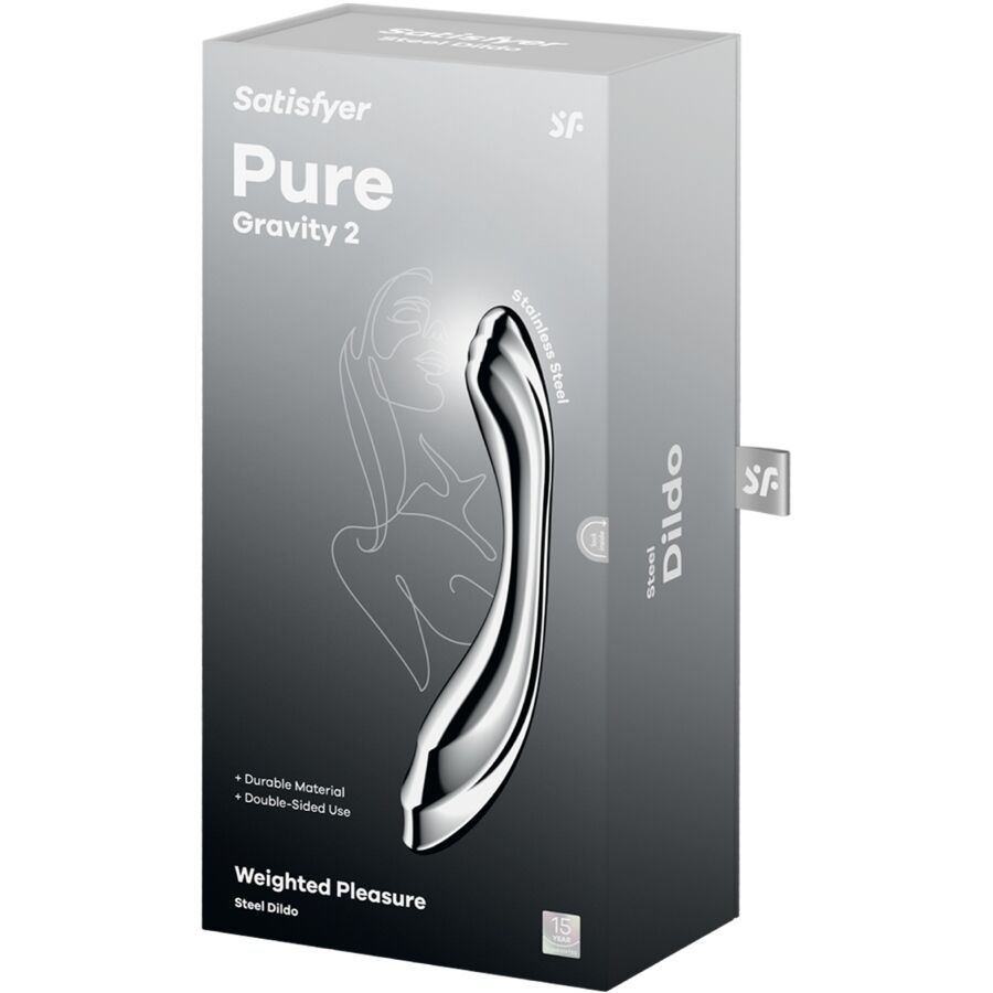 Satisfyer Pure Gravity 2 - stimulator premium cu capete duble din oțel inoxidabil