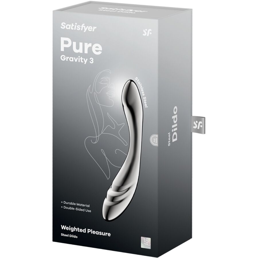 Satisfyer Pure Gravity 3 - stimulator premium cu capete duble din oțel inoxidabil
