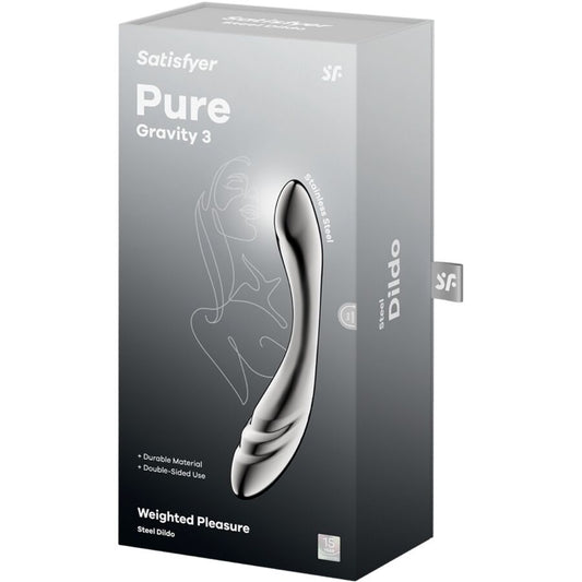 Satisfyer Pure Gravity 3 - stimulator premium cu capete duble din oțel inoxidabil