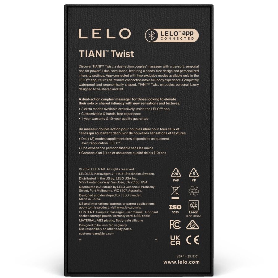 LELO – Tiani Twist Couples Vibrator with Elegant Design