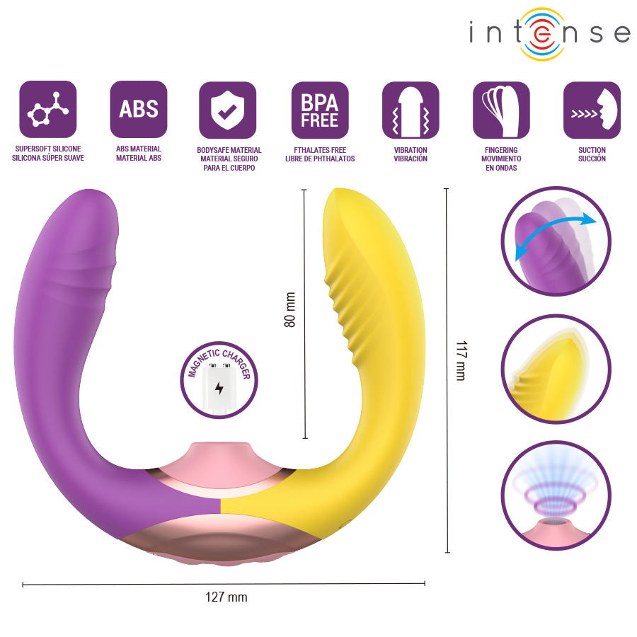 Intense Willow - massager multifuncțional cu tehnologie air pulse