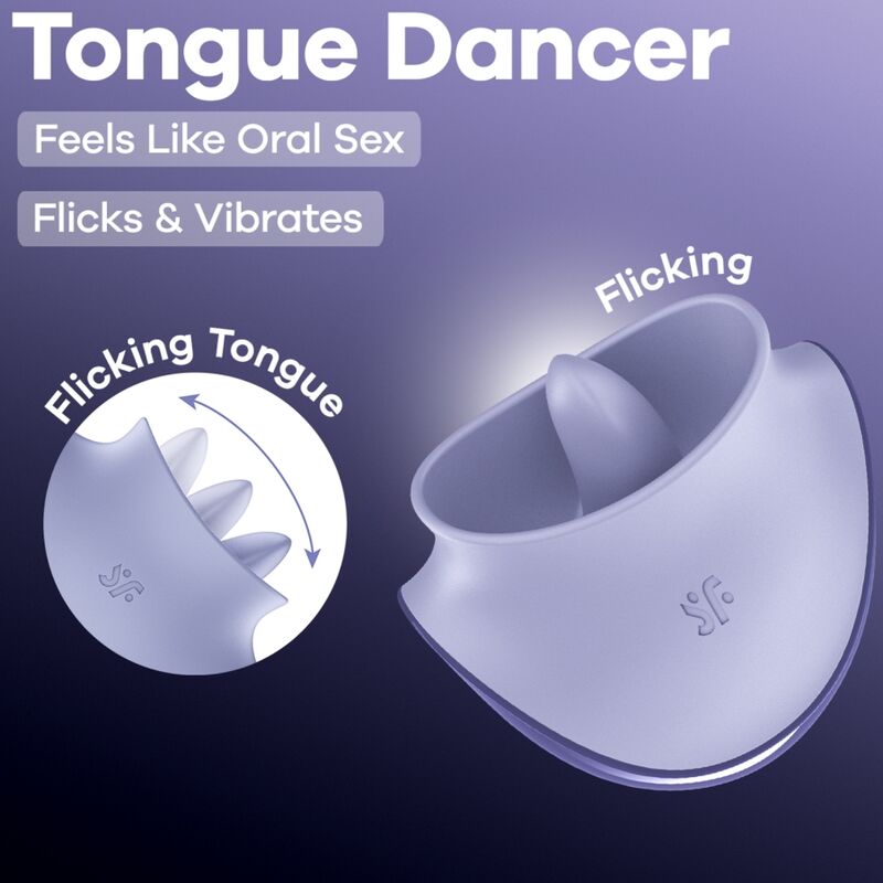 Satisfyer Tongue Dancer - stimulator clitoridian, vibrații & pulsații, Lila
