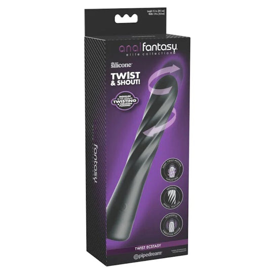 Anal Fantasy Elite Twist Ecstasy – stimulator anal premium rotativ, reîncărcabil și ergonomic