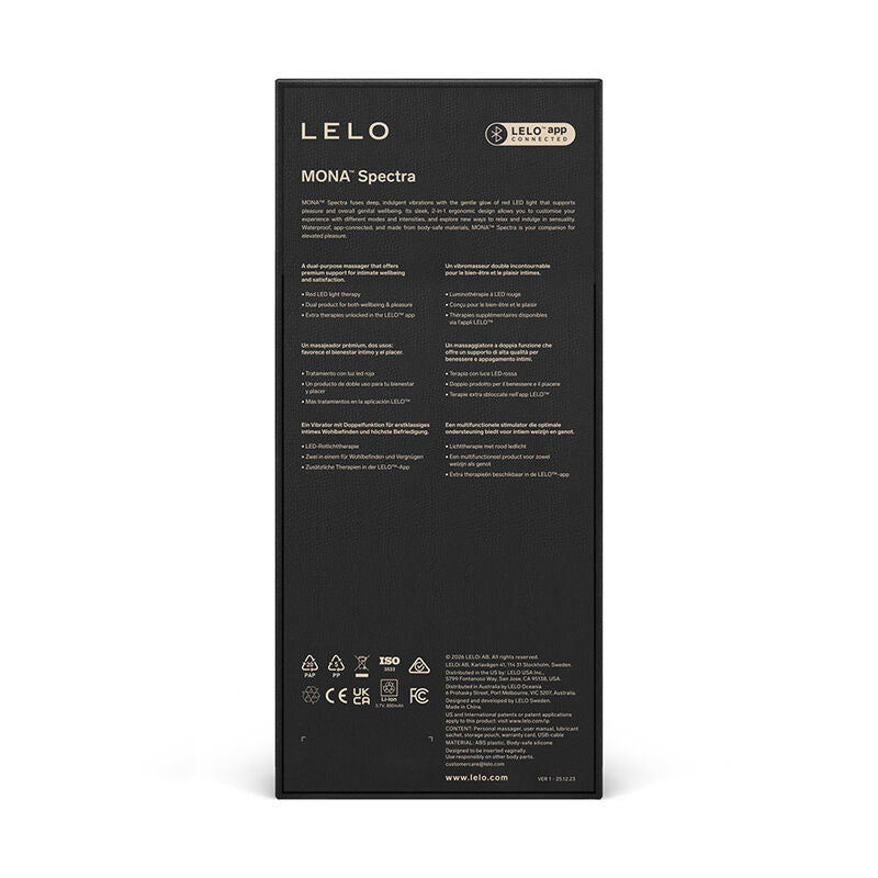 Lelo Mona Spectra – stimulator intim premium cu tehnologie red light, control prin aplicație și reîncărcare USB