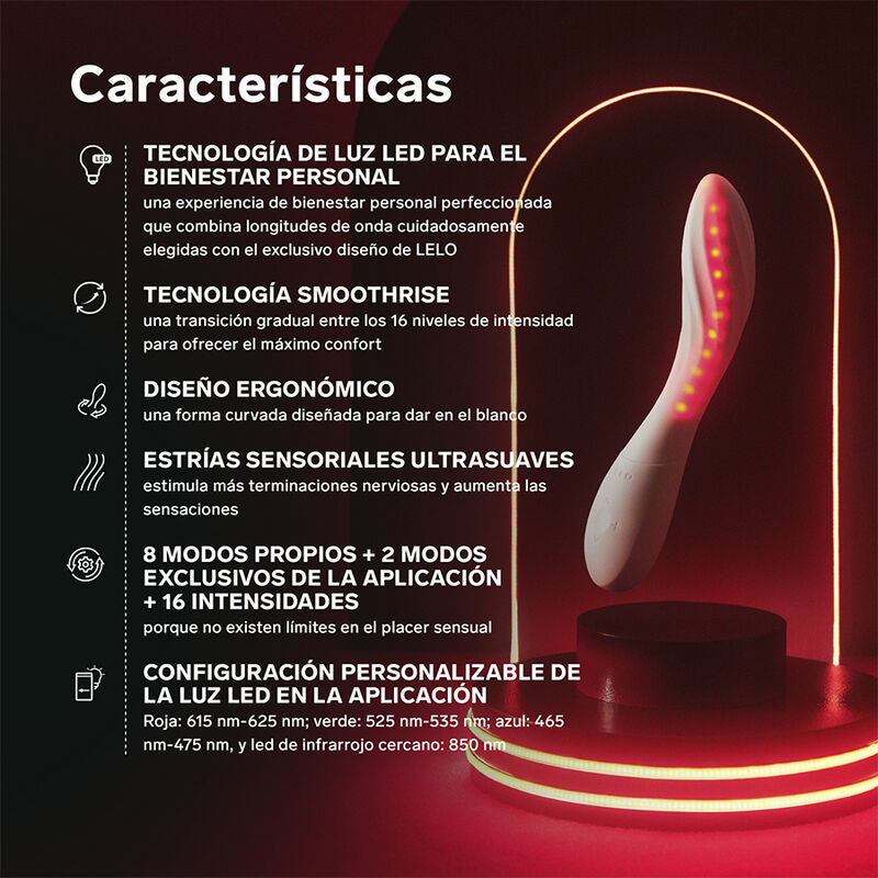 Lelo Mona Spectra – stimulator intim premium cu tehnologie red light, control prin aplicație și reîncărcare USB