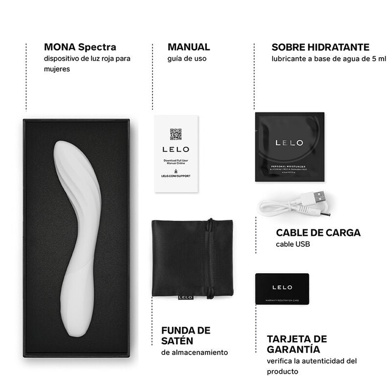 Lelo Mona Spectra – stimulator intim premium cu tehnologie red light, control prin aplicație și reîncărcare USB