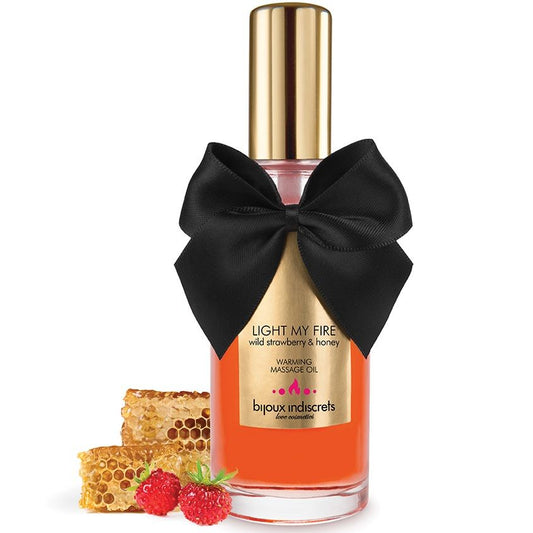 Bijoux - ulei de masaj cu efect termic, aromă de căpșuni