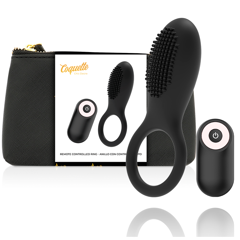 Coquette Chic Desire – Rechargeable Remote Ring, Black & Gold